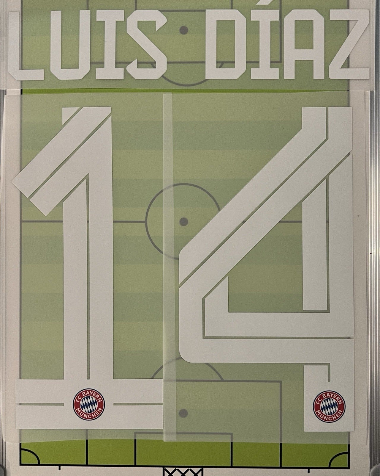 Flocage  Nameset Officiel  LUIS DIAZ #14 Home Domicile  2025 2026 Bayern Munich