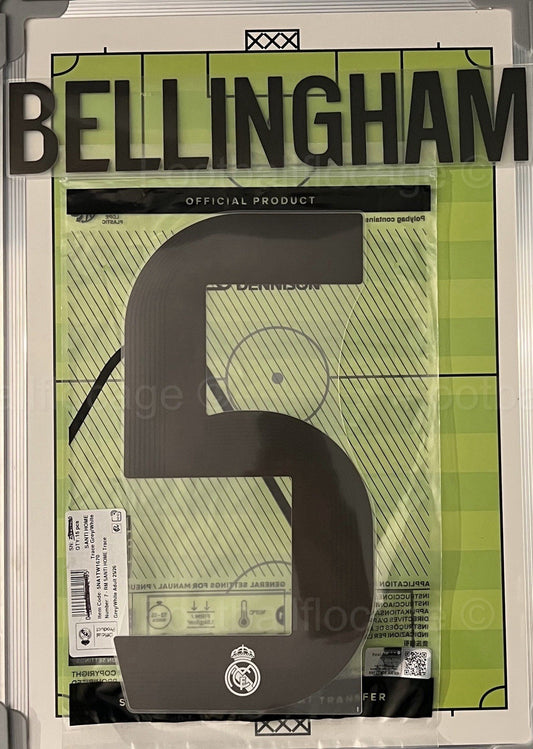 Flocage NameSet Officiel BELLINGHAM #5 Real Madrid 2025/2026 Home Domicile