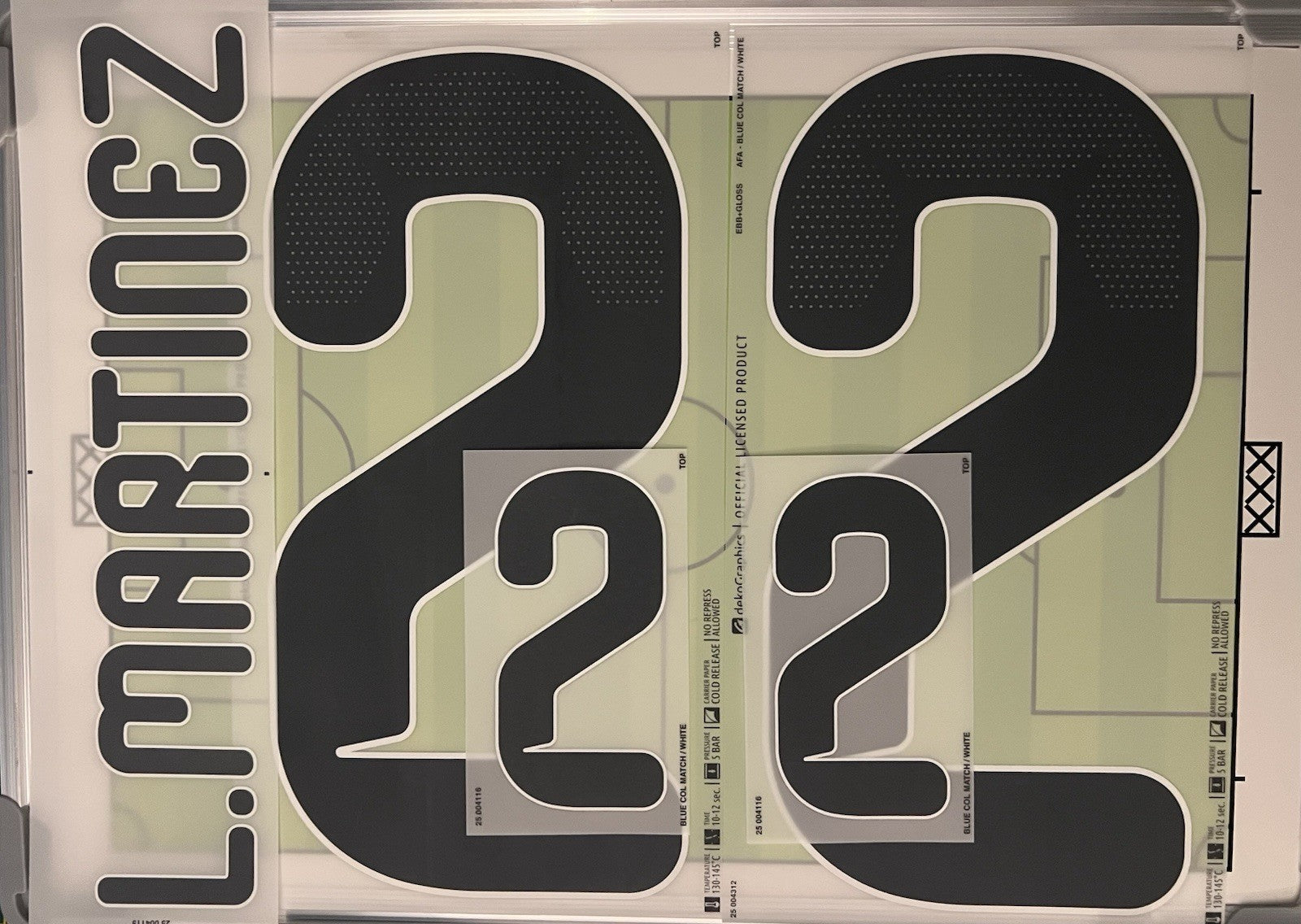 Flocage Nameset Officiel Lautaro Martinez #22 Argentine Coupe du Monde  2026