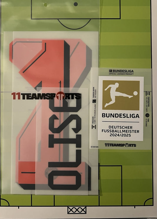Flocage  Nameset Officiel  OLISE #17 Away Exterieur 2025 2026 + Bundesliga badge