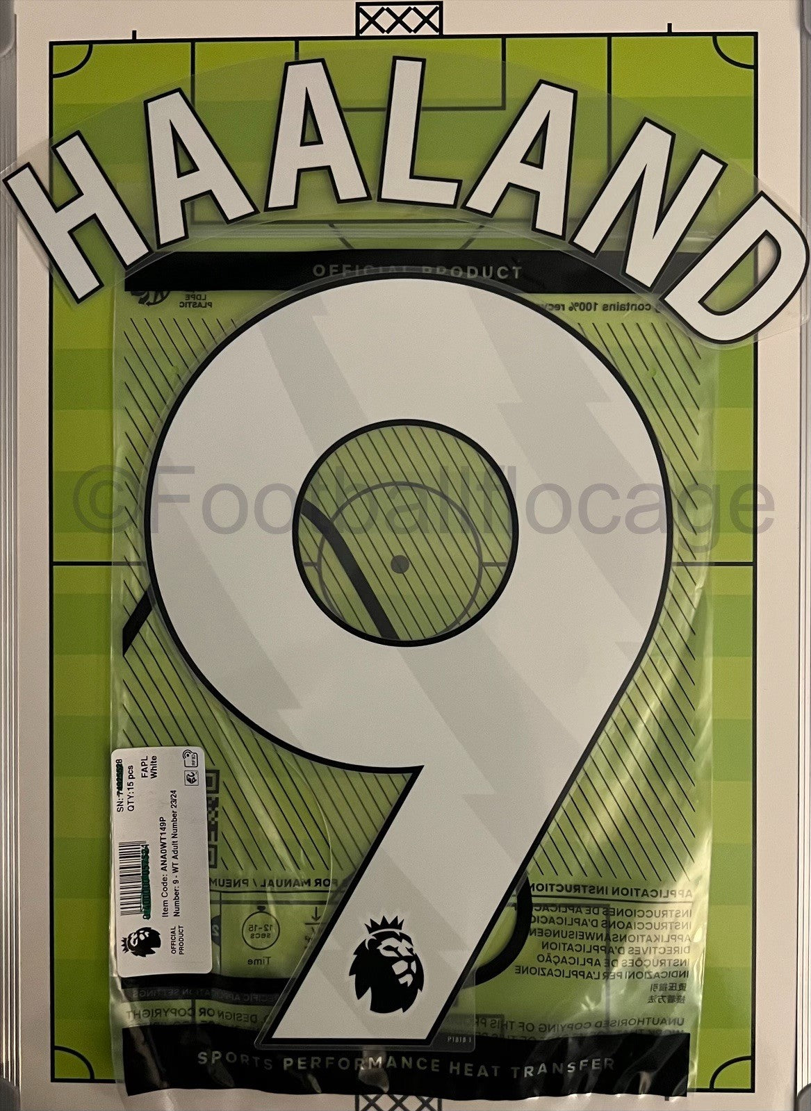 Flocage Nameset Officiel HAALAND #9 Manchester CITY 2025 2026 Domicile Home Away