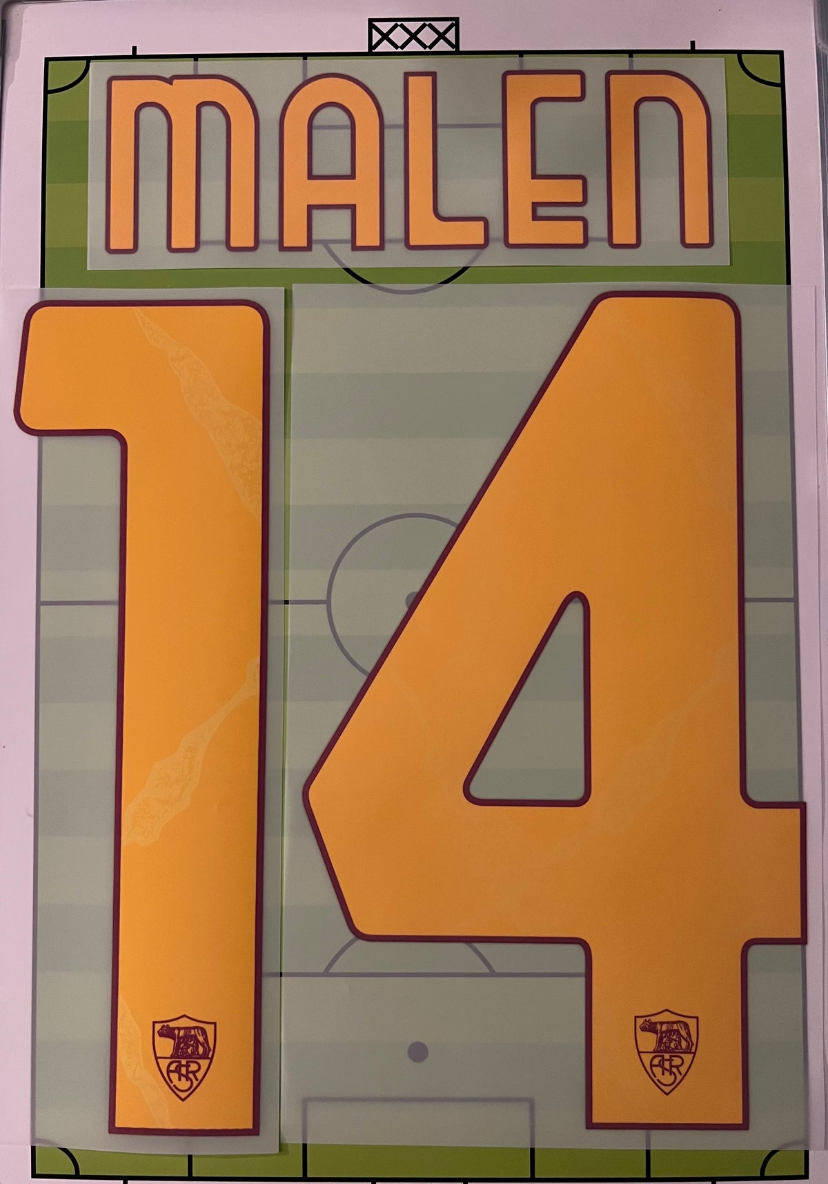 Flocage Nameset Officiel MALEN #14 AS Roma 2026/2027 Domicile Home & Third