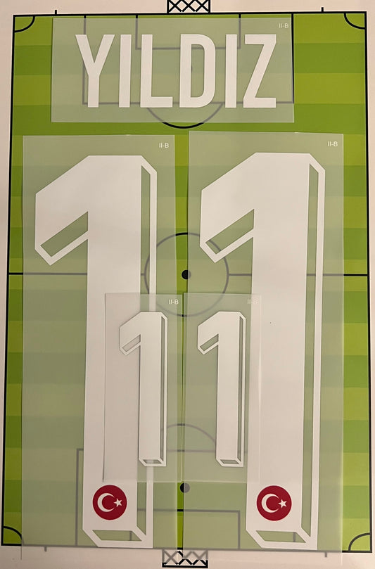Flocage Nameset Officiel  YILDIZ  #11 Domicile Turquie Türkiye 2026 World Cup