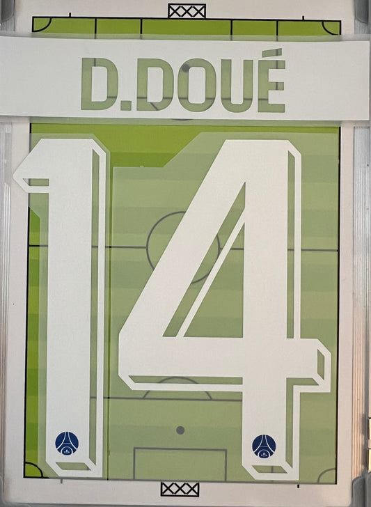 Flocage Nameset  Officiel Désiré Doué #14 Paris 2026/27 Home CUP Champions league (C1) PSG