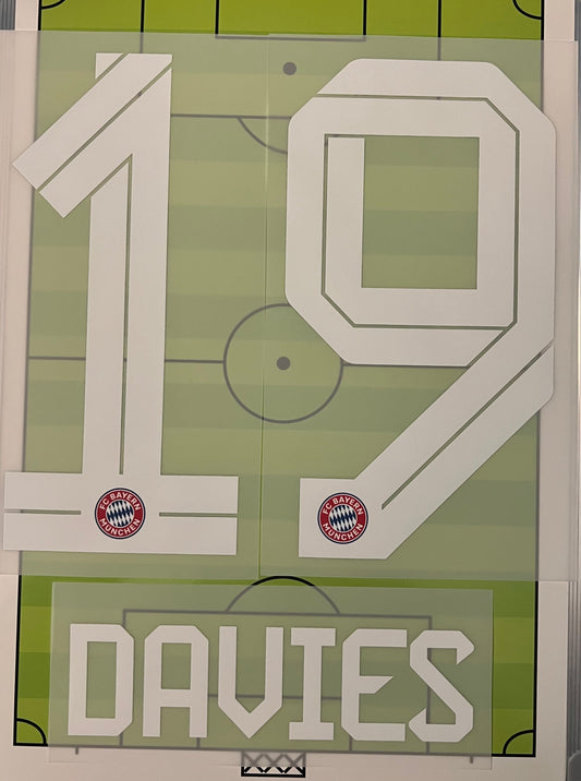 Flocage Name set Officiel DAVIES #19 Bayern Munich 2025/2026 – Domicile Home