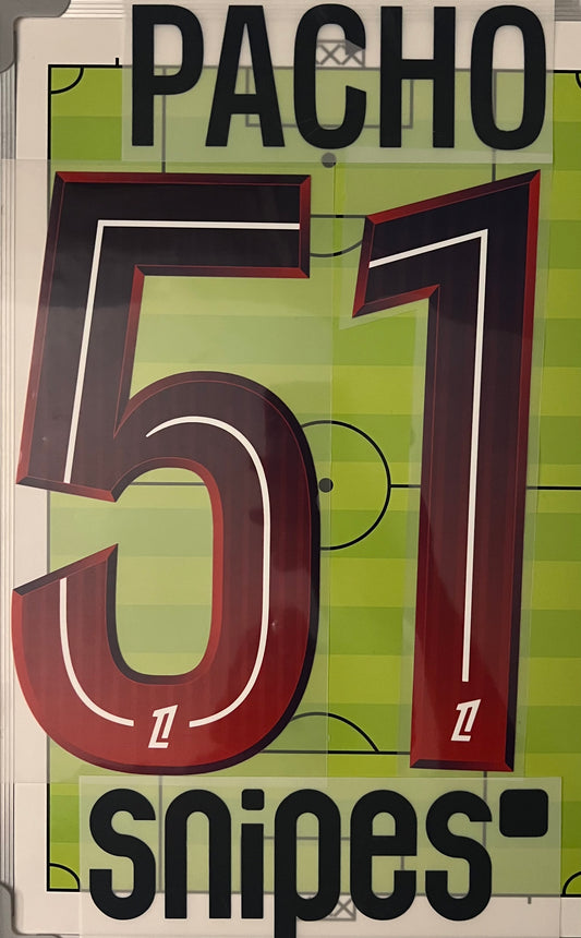 Flocage Nameset Officiel PACHO #51 Paris 2026/27 away extérieur PSG version ligue 1