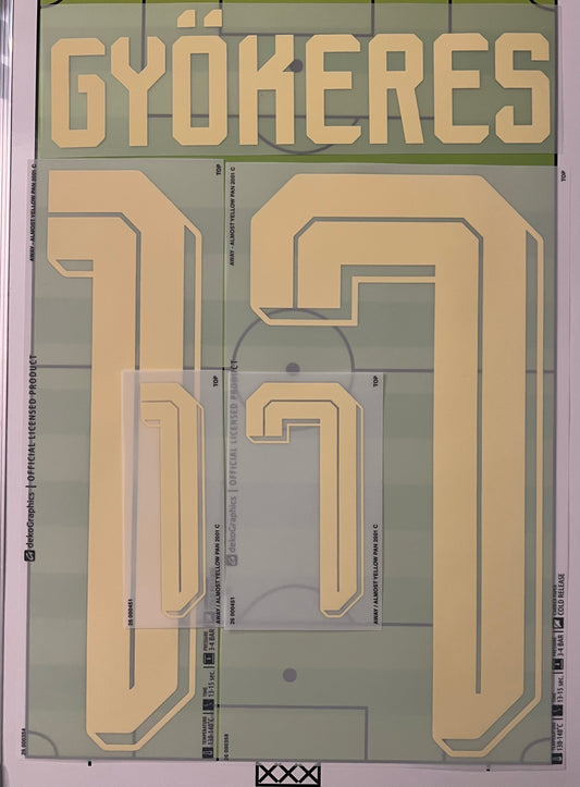 Flocage Nameset Officiel Gyokeres #14 Coupe Du Monde 2026 Exterieur Away Suede Sweden
