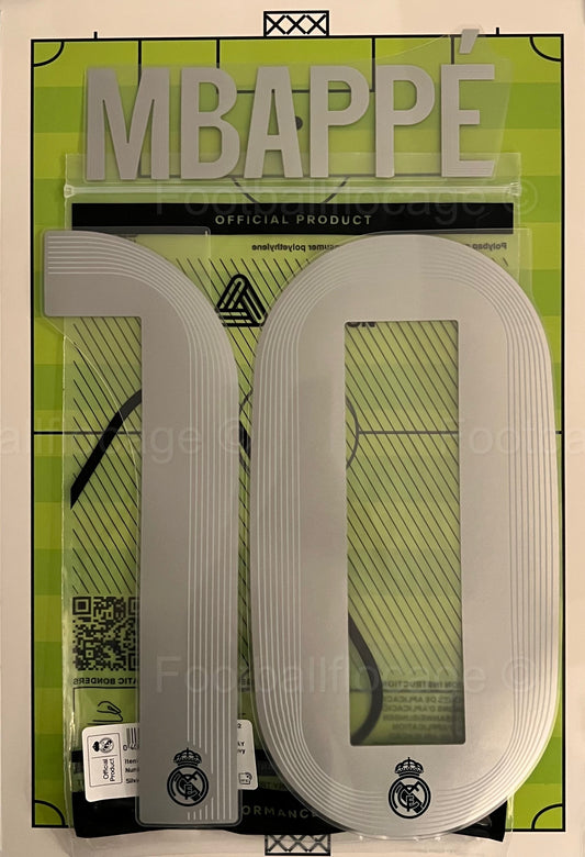 Flocage Officiel Nameset Print Mbappé #10 Real Madrid 2025 2025 extérieur away