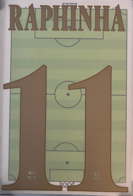 Flocage Nameset Officiel RAPHINHA #10 2026 2027 FC Barcelone away extérieur Version Champions League