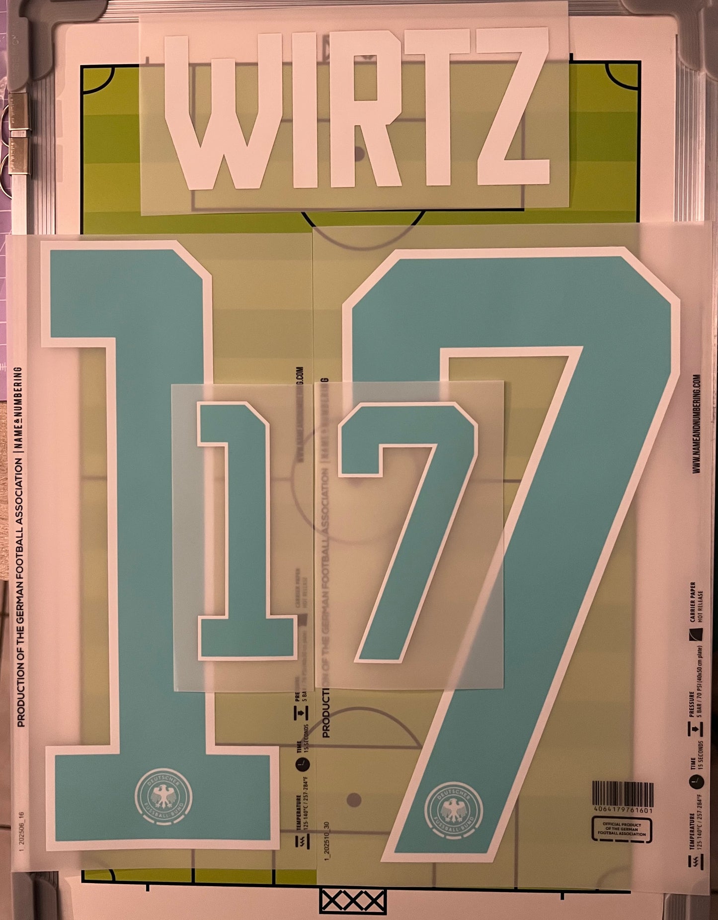 Flocage nameset Officiel Trikotbeflockung WIRTZ #17 Allemagne Away Extérieur 2026
