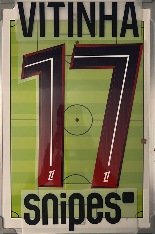 Flocage Nameset Officiel VITINHA #17 Paris 2026/27 away extérieur PSG version ligue 1