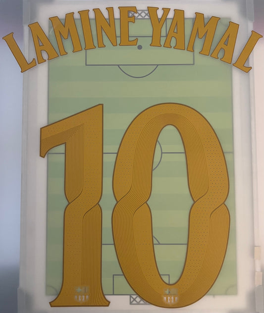 Flocage Nameset Officiel LAMINE YAMAL #10 2026 2027 FC Barcelone Domicile Home Version UCL