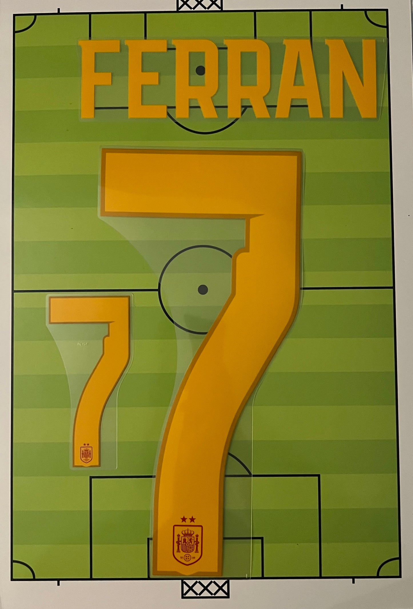 Flocage Nameset Officiel Ferran Torres #7 Espagne ★★ Spain Home Domicile coupe du monde 2026 2 étoiles