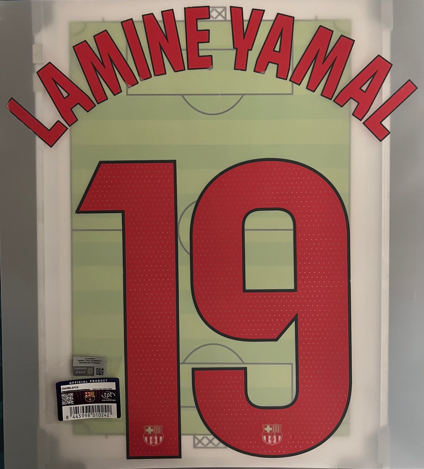 Flocage Officiel #19 LAMINE YAMAL Barcelone 2024 2025 Extérieur Away Liga