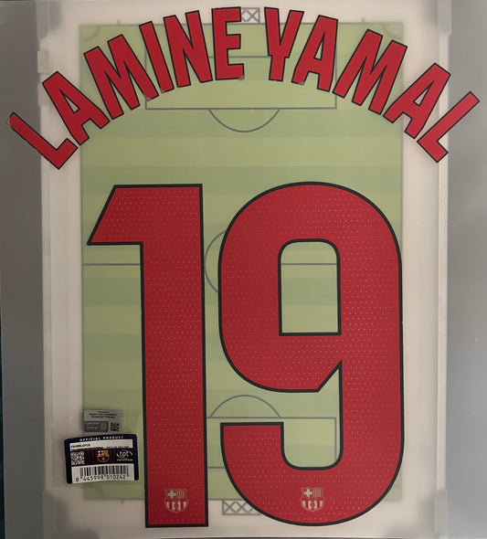 Flocage Officiel #19 LAMINE YAMAL Barcelone 2024 2025 Extérieur Away Liga