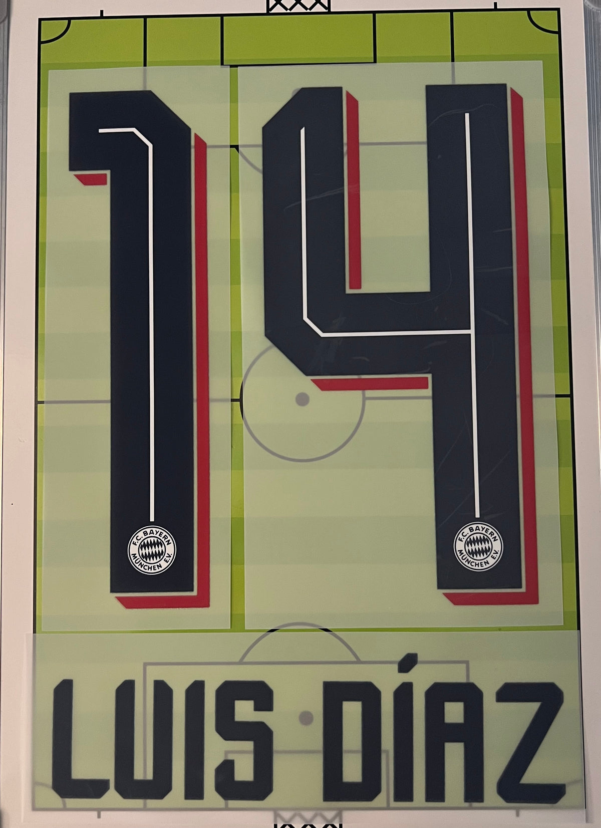 Flocage Nameset Officiel LUIS DIAZ  #14 Extérieur  Bayern Munich 2026 2027 away