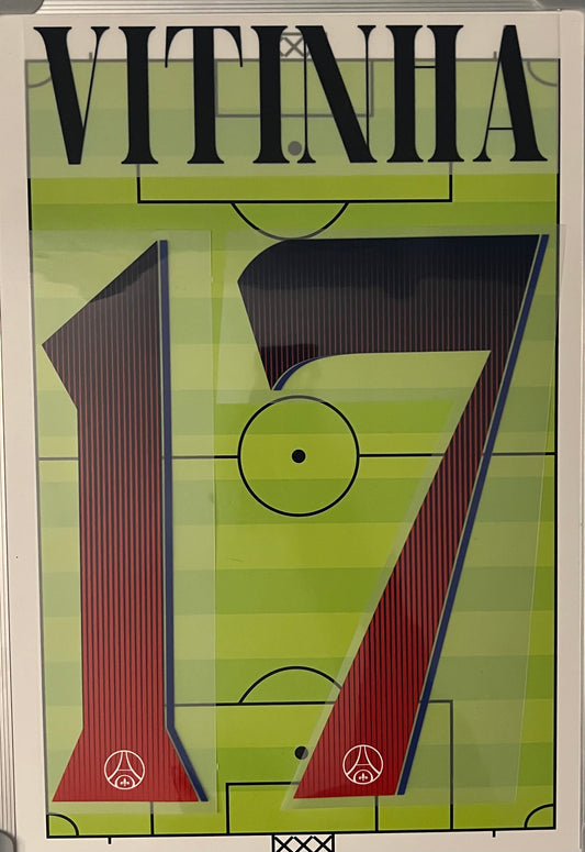 Flocage Nameset Officiel VITINHA #17 Paris 2026/27 extérieur away  CUP Champions league (C1) PSG