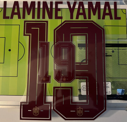 Flocage Nameset Officiel Lamine Yamal #19 Espagne Spain 2026 Away Extérieur  World Cup
