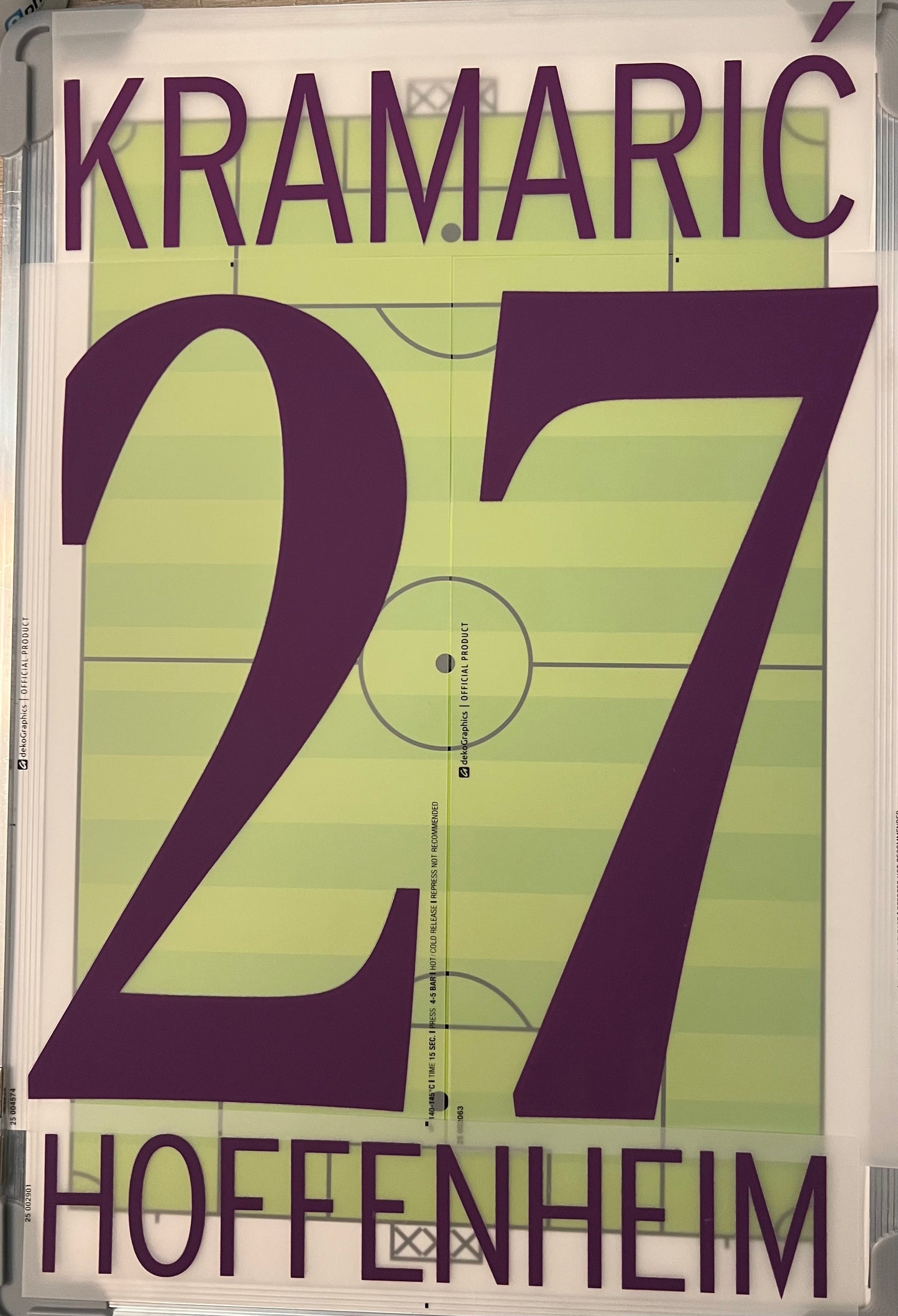 Flocage nameset Officiel Trikot Beflockung Hoffenheim 2025/2026  KRAMARIC #27 Away extérieur