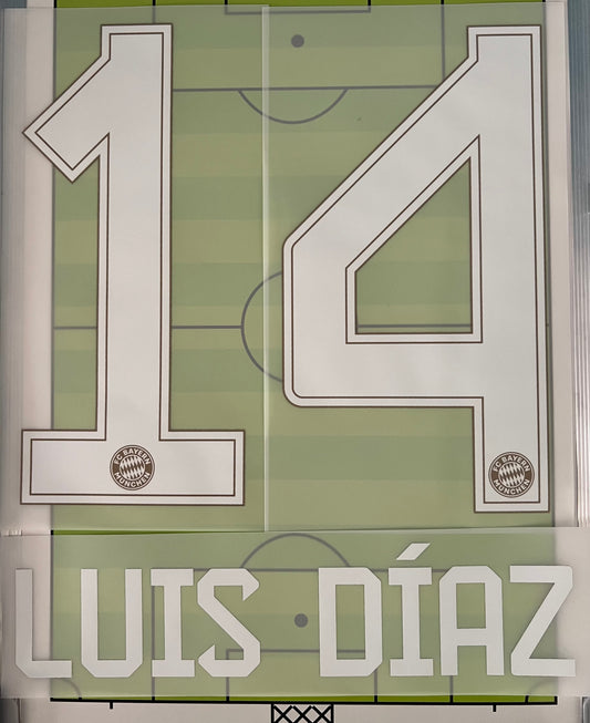 Flocage  Name Number Officiel  Luis Diaz  #14 Domicile Bayern Munich 2026 2027 Home