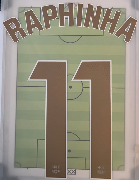 Flocage Nameset Officiel RAPHINHA #10 2026 2027 FC Barcelone away extérieur Version LIGA