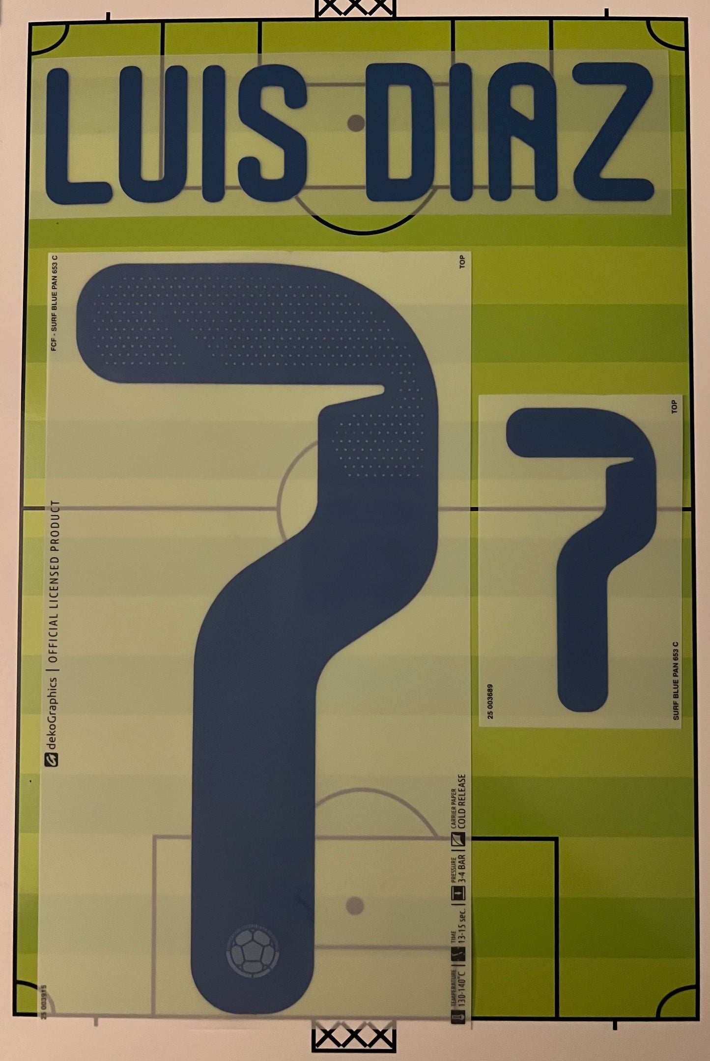 Flocage Nameset Officiel  Luis Diaz #7 Colombie Home Domicile World Cup 2026 / Coupe du monde 2026 Colombia