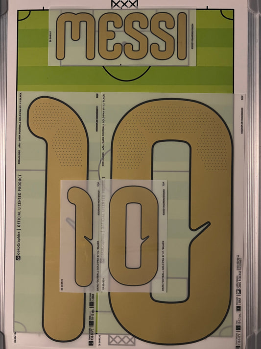 Flocage Nameset Officiel Messi #10 Argentine 2026 Farewell Gold Edition