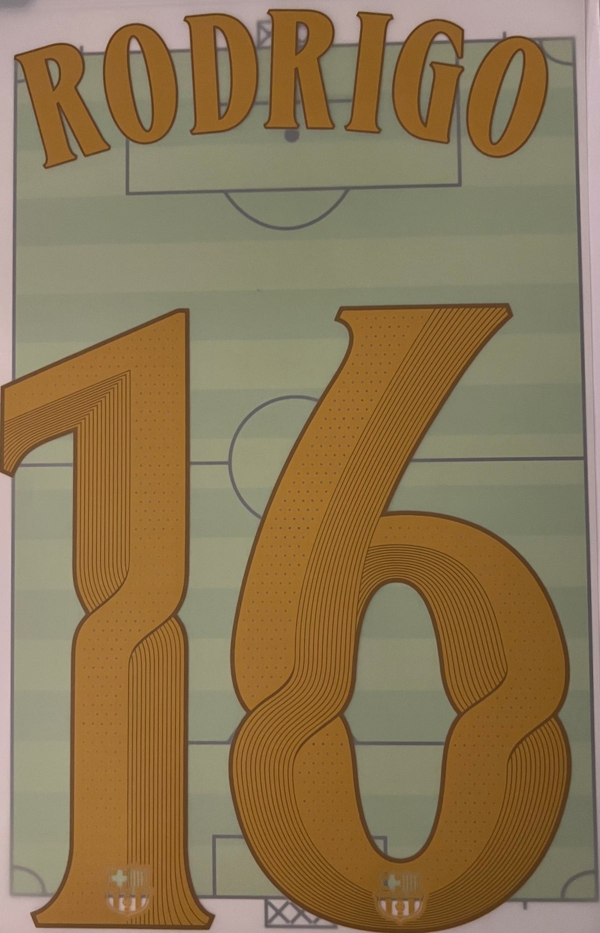 Flocage Nameset Officiel RODRIGO #16 2026 2027 FC Barcelone Domicile Home Version UCL