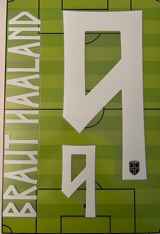 Flocage Nameset Officiel Braut HAALAND #9 Norvège Away Extérieur 2026 – Norway World Cup print kit