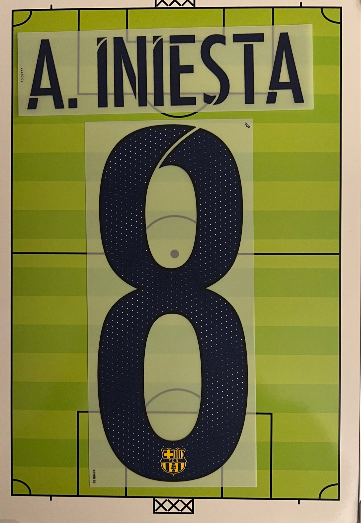 Flocage Retro Officiel #8 INIESTA FC Barcelone 2015 2016 Extérieur
