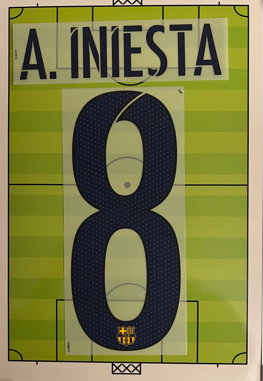 Flocage Retro Officiel #8 INIESTA FC Barcelone 2015 2016 Extérieur