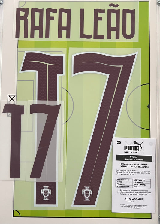 Flocage Nameset Officiel RAFA LEÃO #17 – Portugal Extérieur Coupe du Monde 2026 🇵🇹