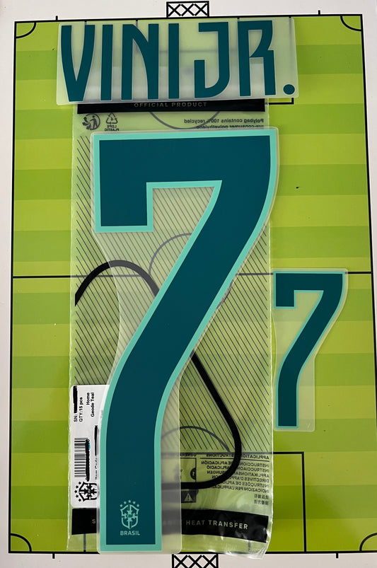 Flocage Nameset Officiel VINI JR #7 Brésil Home Domicile – Coupe du Monde 2026