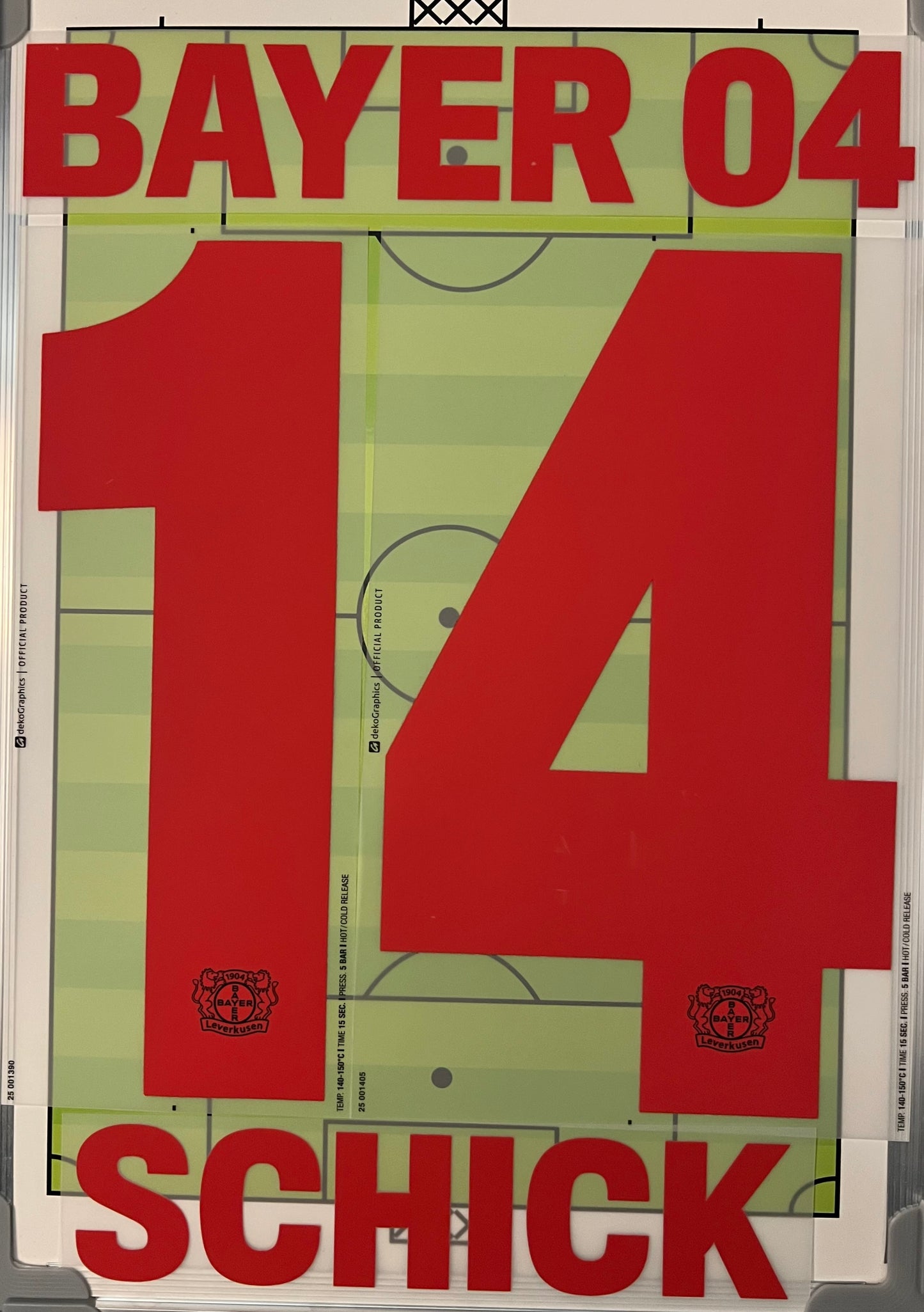Flocage nameset Officiel Trikot Beflockung Bayer 04 Leverkusen 2025/2026 SCHICK #14 Home domicile