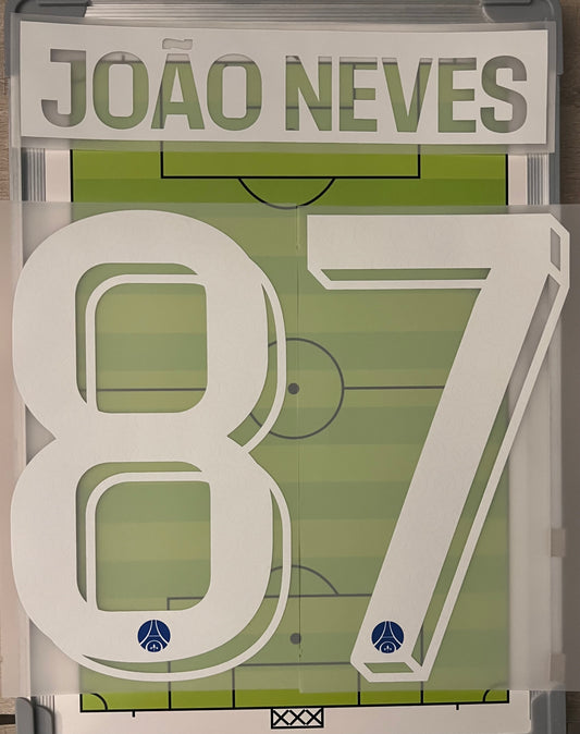 Flocage Nameset Officiel JOAO NEVES #87 Paris 2026/27 Home CUP Champions league (C1) PSG