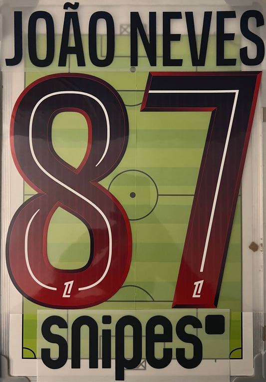 Flocage Nameset Officiel Joâo Neves #87 Paris 2026/27 away extérieur PSG version ligue 1