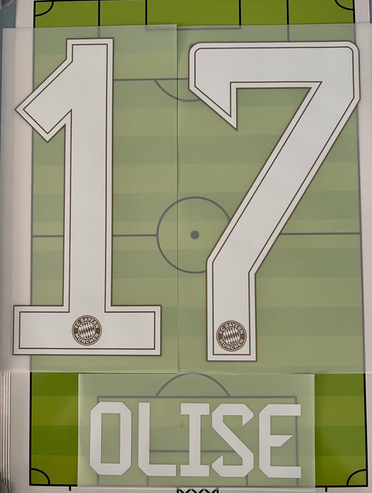 Flocage Name Number Officiel  OLISE  #17 Domicile Bayern Munich 2026 2027 Nameset