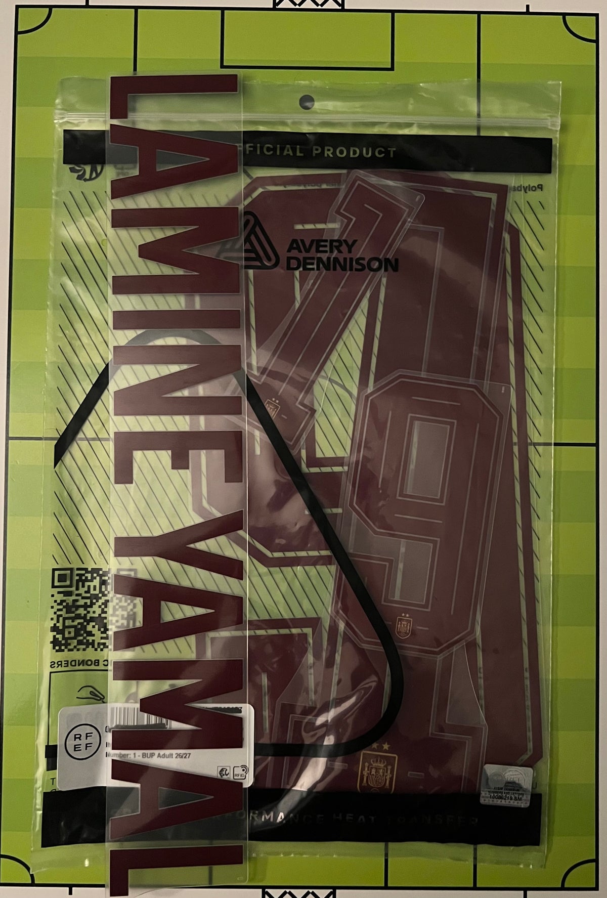 Flocage 2 étoiles Nameset Officiel Lamine Yamal #19 Espagne Spain 2026 Away Extérieur World Cup 2 stars